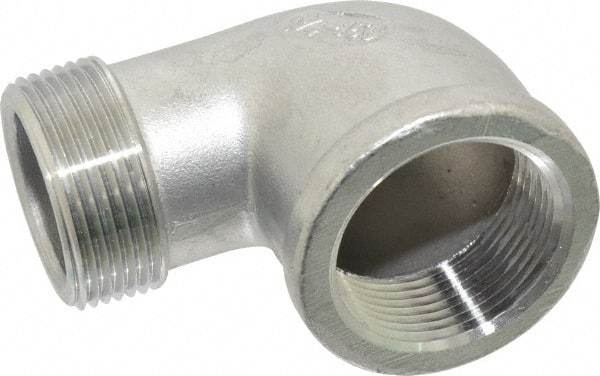 Merit Brass - 1-1/4" Grade 304 Stainless Steel Pipe 90° Street Elbow - FNPT x MNPT End Connections, 150 psi - Industrial Tool & Supply