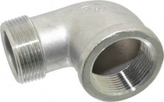 Merit Brass - 1-1/4" Grade 304 Stainless Steel Pipe 90° Street Elbow - FNPT x MNPT End Connections, 150 psi - Industrial Tool & Supply
