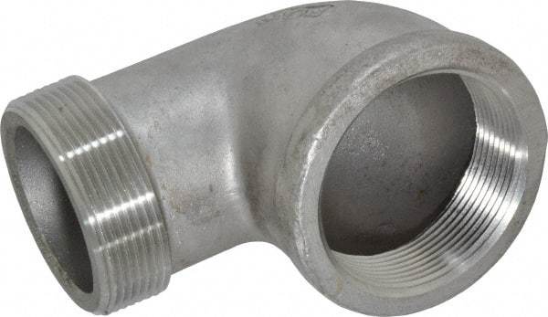 Merit Brass - 2" Grade 304 Stainless Steel Pipe 90° Street Elbow - FNPT x MNPT End Connections, 150 psi - Industrial Tool & Supply