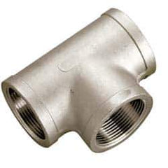 Value Collection - 3/8" Grade 316 Stainless Steel Pipe Tee - FNPT x FNPT x FNPT End Connections, 150 psi - Industrial Tool & Supply