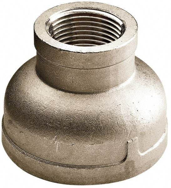 Merit Brass - 3 x 2" Grade 316 Stainless Steel Pipe Reducer Coupling - FNPT x FNPT End Connections, 150 psi - Industrial Tool & Supply