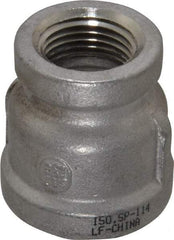 Merit Brass - 3/4 x 1/2" Grade 304 Stainless Steel Pipe Reducer Coupling - FNPT x FNPT End Connections, 150 psi - Industrial Tool & Supply