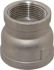 Merit Brass - 1-1/2 x 1-1/4" Grade 304 Stainless Steel Pipe Reducer Coupling - FNPT x FNPT End Connections, 150 psi - Industrial Tool & Supply