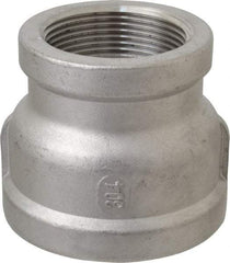 Merit Brass - 2 x 1-1/2" Grade 304 Stainless Steel Pipe Reducer Coupling - FNPT x FNPT End Connections, 150 psi - Industrial Tool & Supply