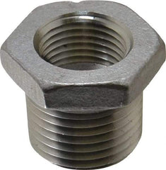 Value Collection - 1/2 x 3/8" Grade 304 Stainless Steel Pipe Hex Bushing - MNPT x FNPT End Connections, 150 psi - Industrial Tool & Supply