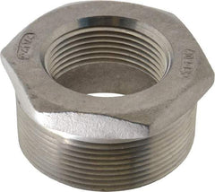 Value Collection - 2 x 1-1/4" Grade 304 Stainless Steel Pipe Hex Bushing - MNPT x FNPT End Connections, 150 psi - Industrial Tool & Supply
