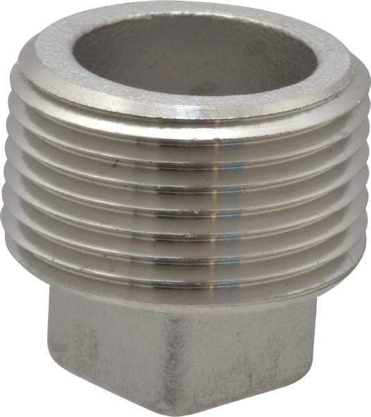 Merit Brass - 1" Grade 304 Stainless Steel Pipe Square Head Plug - MNPT End Connections, 150 psi - Industrial Tool & Supply