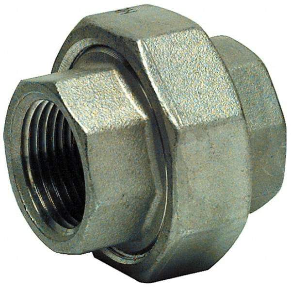 Merit Brass - 3" Grade 316 Stainless Steel Pipe Union - FNPT x FNPT End Connections, 150 psi - Industrial Tool & Supply
