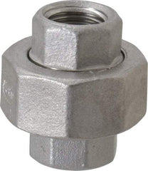 Merit Brass - 1/4" Grade 304 Stainless Steel Pipe Union - FNPT x FNPT End Connections, 150 psi - Industrial Tool & Supply