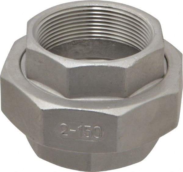 Merit Brass - 2" Grade 304 Stainless Steel Pipe Union - FNPT x FNPT End Connections, 150 psi - Industrial Tool & Supply