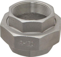 Merit Brass - 2" Grade 304 Stainless Steel Pipe Union - FNPT x FNPT End Connections, 150 psi - Industrial Tool & Supply