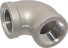 Merit Brass - 1/2" Grade 316 Stainless Steel Pipe 90° Elbow - FNPT x FNPT End Connections, 150 psi - Industrial Tool & Supply