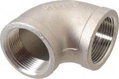Merit Brass - 1-1/4" Grade 316 Stainless Steel Pipe 90° Elbow - FNPT x FNPT End Connections, 150 psi - Industrial Tool & Supply