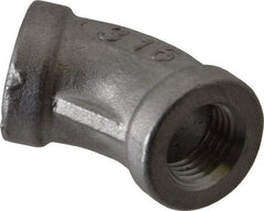 Merit Brass - 1/4" Grade 316 Stainless Steel Pipe 45° Elbow - FNPT x FNPT End Connections, 150 psi - Industrial Tool & Supply