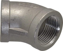 Merit Brass - 1" Grade 316 Stainless Steel Pipe 45° Elbow - FNPT x FNPT End Connections, 150 psi - Industrial Tool & Supply