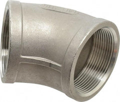 Merit Brass - 2" Grade 316 Stainless Steel Pipe 45° Elbow - FNPT x FNPT End Connections, 150 psi - Industrial Tool & Supply
