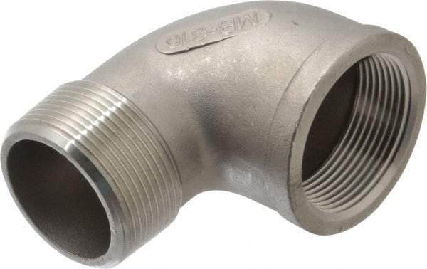 Merit Brass - 1-1/2" Grade 316 Stainless Steel Pipe 90° Street Elbow - FNPT x MNPT End Connections, 150 psi - Industrial Tool & Supply
