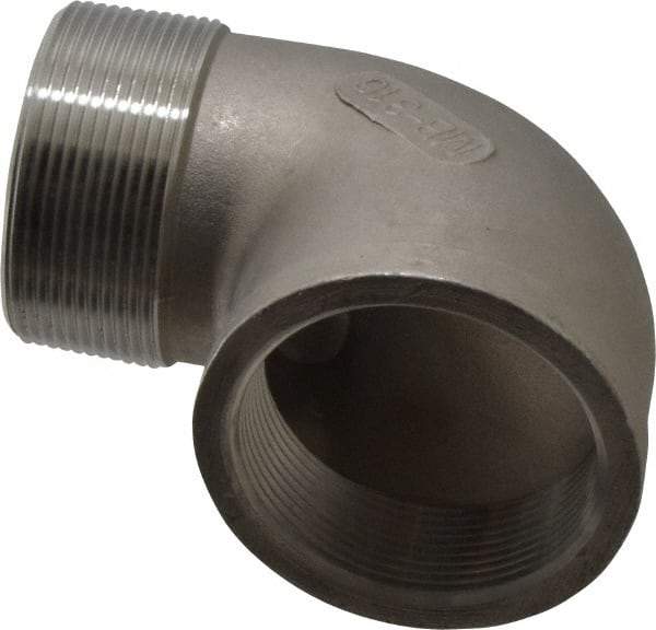 Merit Brass - 2" Grade 316 Stainless Steel Pipe 90° Street Elbow - FNPT x MNPT End Connections, 150 psi - Industrial Tool & Supply