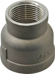 Merit Brass - 1-1/4 x 1" Grade 316 Stainless Steel Pipe Reducer Coupling - FNPT x FNPT End Connections, 150 psi - Industrial Tool & Supply