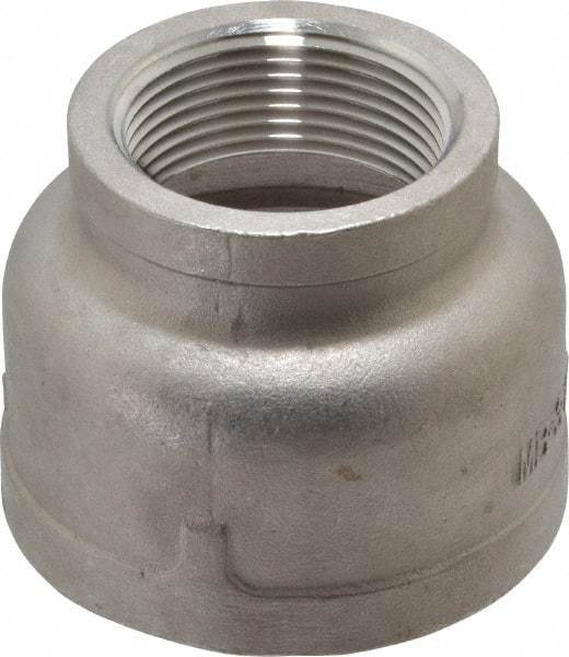 Merit Brass - 2 x 1-1/4" Grade 316 Stainless Steel Pipe Reducer Coupling - FNPT x FNPT End Connections, 150 psi - Industrial Tool & Supply