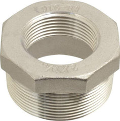 Merit Brass - 2 x 1-1/4" Grade 316 Stainless Steel Pipe Hex Bushing - MNPT x FNPT End Connections, 150 psi - Industrial Tool & Supply