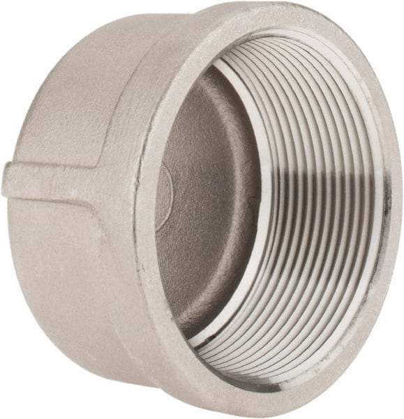 Merit Brass - 2" Grade 316 Stainless Steel Pipe End Cap - FNPT End Connections, 150 psi - Industrial Tool & Supply
