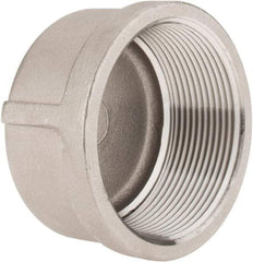 Merit Brass - 2" Grade 316 Stainless Steel Pipe End Cap - FNPT End Connections, 150 psi - Industrial Tool & Supply