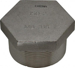 Merit Brass - 2" Grade 316 Stainless Steel Pipe Hex Head Plug - MNPT End Connections, 150 psi - Industrial Tool & Supply