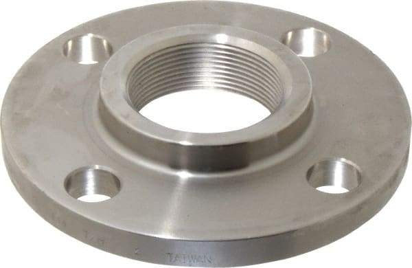 Merit Brass - 2" Pipe, 6" OD, Stainless Steel, Threaded Pipe Flange - 4-3/4" Across Bolt Hole Centers, 3/4" Bolt Hole, 150 psi, Grade 316 - Industrial Tool & Supply