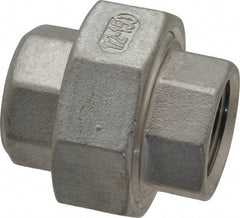 Merit Brass - 1/2" Grade 316 Stainless Steel Pipe Union - FNPT x FNPT End Connections, 150 psi - Industrial Tool & Supply