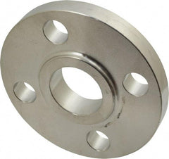 Merit Brass - 1" Pipe, 4-1/4" OD, Stainless Steel, Slip On Pipe Flange - 3-1/8" Across Bolt Hole Centers, 5/8" Bolt Hole, 150 psi, Grades 316 & 316L - Industrial Tool & Supply