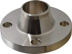 Merit Brass - 2" Pipe, 6" OD, Stainless Steel, Weld Neck Pipe Flange - 4-3/4" Across Bolt Hole Centers, 3/4" Bolt Hole, 150 psi, Grades 316 & 316L - Industrial Tool & Supply