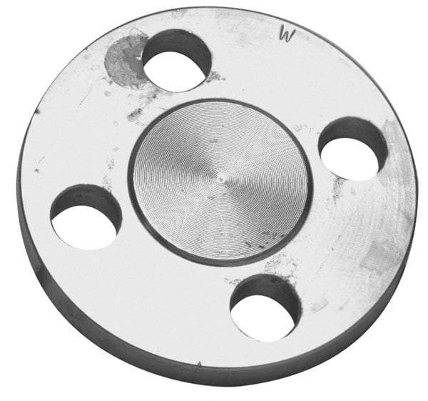 Merit Brass - 1/2" Pipe, 3-1/2" OD, Stainless Steel, Blind Pipe Flange - 2-3/8" Across Bolt Hole Centers, 5/8" Bolt Hole, 150 psi, Grades 316 & 316L - Industrial Tool & Supply