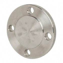 Value Collection - 2" Pipe, 6" OD, Stainless Steel, Blind Pipe Flange - 4-3/4" Across Bolt Hole Centers, 3/4" Bolt Hole, 150 psi, Grades 316 & 316L - Industrial Tool & Supply