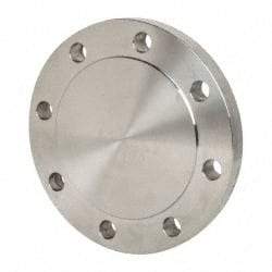 Merit Brass - 4" Pipe, 9" OD, Stainless Steel, Blind Pipe Flange - 7-1/2" Across Bolt Hole Centers, 3/4" Bolt Hole, 150 psi, Grades 316 & 316L - Industrial Tool & Supply