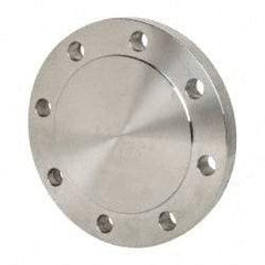 Merit Brass - 4" Pipe, 9" OD, Stainless Steel, Blind Pipe Flange - 7-1/2" Across Bolt Hole Centers, 3/4" Bolt Hole, 150 psi, Grades 316 & 316L - Industrial Tool & Supply