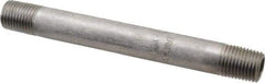 Merit Brass - Schedule 40, 1/4" Pipe x 4-1/2" Long, Grade 304/304L Stainless Steel Pipe Nipple - Welded & Threaded - Industrial Tool & Supply