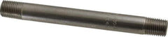 Merit Brass - Schedule 40, 1/4" Pipe x 5" Long, Grade 304/304L Stainless Steel Pipe Nipple - Welded & Threaded - Industrial Tool & Supply