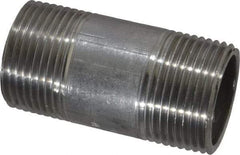 Merit Brass - Schedule 40, 1" Pipe x 2-1/2" Long, Grade 304/304L Stainless Steel Pipe Nipple - Welded & Threaded - Industrial Tool & Supply