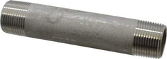 Merit Brass - Schedule 40, 1" Pipe x 6" Long, Grade 304/304L Stainless Steel Pipe Nipple - Welded & Threaded - Industrial Tool & Supply
