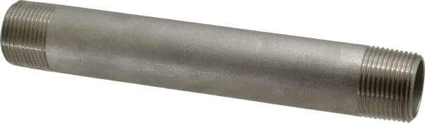 Merit Brass - Schedule 40, 1" Pipe x 8" Long, Grade 304/304L Stainless Steel Pipe Nipple - Welded & Threaded - Industrial Tool & Supply