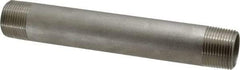 Merit Brass - Schedule 40, 1" Pipe x 8" Long, Grade 304/304L Stainless Steel Pipe Nipple - Welded & Threaded - Industrial Tool & Supply