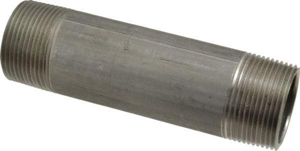 Merit Brass - Schedule 40, 1-1/4" Pipe x 5-1/2" Long, Grade 304/304L Stainless Steel Pipe Nipple - Welded & Threaded - Industrial Tool & Supply