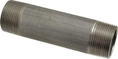 Merit Brass - Schedule 40, 1-1/4" Pipe x 5-1/2" Long, Grade 304/304L Stainless Steel Pipe Nipple - Welded & Threaded - Industrial Tool & Supply