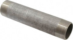 Merit Brass - Schedule 40, 1-1/2" Pipe x 8" Long, Grade 304/304L Stainless Steel Pipe Nipple - Welded & Threaded - Industrial Tool & Supply