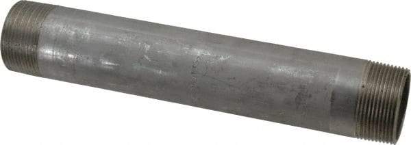 Merit Brass - Schedule 40, 1-1/2" Pipe x 10" Long, Grade 304/304L Stainless Steel Pipe Nipple - Welded & Threaded - Industrial Tool & Supply