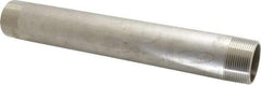 Merit Brass - Schedule 40, 1-1/2" Pipe x 12" Long, Grade 304/304L Stainless Steel Pipe Nipple - Welded & Threaded - Industrial Tool & Supply