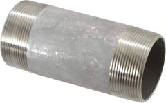 Merit Brass - Schedule 40, 2" Pipe x 5" Long, Grade 304/304L Stainless Steel Pipe Nipple - Welded & Threaded - Industrial Tool & Supply