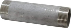 Merit Brass - Schedule 40, 2" Pipe x 8" Long, Grade 304/304L Stainless Steel Pipe Nipple - Welded & Threaded - Industrial Tool & Supply