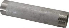 Merit Brass - Schedule 40, 2" Pipe x 10" Long, Grade 304/304L Stainless Steel Pipe Nipple - Welded & Threaded - Industrial Tool & Supply